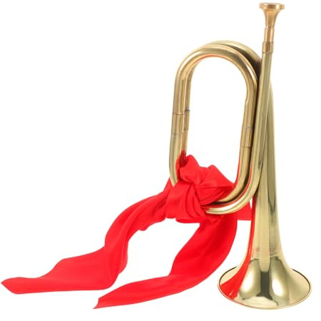 VICASKY Charge Bugle Horn, Professional Bugle Musical Instruments Horn Instrument Blowing Trumpet for School Band Cavalry Miltary Orchestra