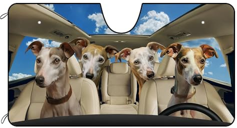 Front Windshield Sun Shade Whippet Car Windshield Sun Shade Universal Fit Windshield Cover Keep Vehicle Cool Car Heat Shield For Vehicles, Trucks, Gift M