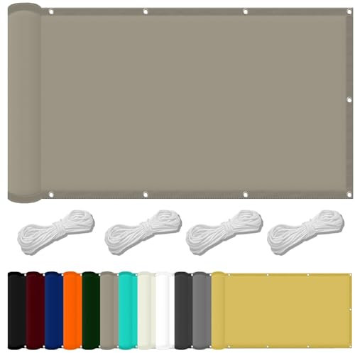 Pali per vela parasole, impermeabile, con blocco UV al 98%, include corda e kit di fissaggio, ideale per piscina, terrazza, serra, telo ombreggiante, colore: cachi