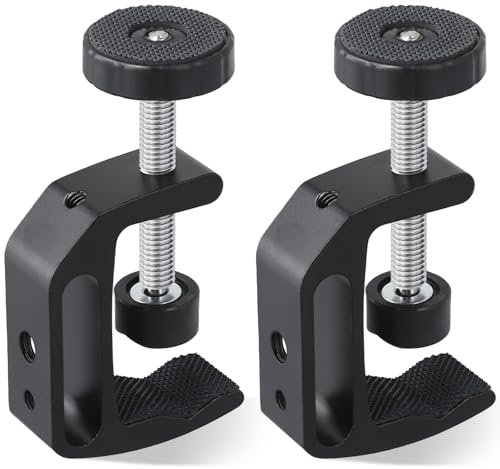 NathrBTV 2 Pezzi Morsetti a C in Lega di Alluminio Morsetto a Vite da Tavolo Universale per la Saldatura del Legno, la Carpenteria, l'installazione di Cassetti, la Costruzione