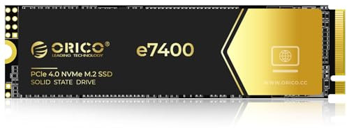 ORICO 1TB NVMe SSD M.2, PCIe 4.0X4 - hasta 7400MB/s M2 SSD, Flash NAND 3D Disco Duro M.2 Interno, Compatible con macOS Windows para Jugadores y Creadores-e7400
