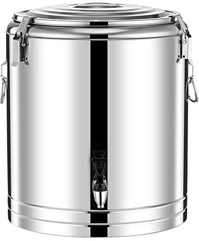 HSWOYEA Cubo de Aislamiento de Acero Inoxidable, Cubo Aislado de Acero Inoxidable con Grifo, urna de Catering Comercial, Cubo de Sopa Comercial de Gran Capacidad LYWY (Color: Plata, tamaño: 100L)