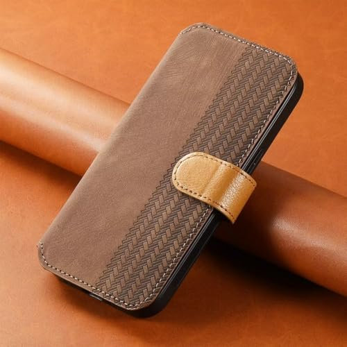 TIANYUE Funda para Motorola Moto E40, Funda Tipo Billetera de Cuero PU con [Bloqueo RFID] [Ranura para Tarjeta] [Soporte para Correa de muñeca] Funda para Moto E40-Marrón