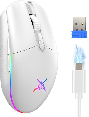TECKNET RGB Wireless Gaming Mouse 8000 DPI 6 Button, Wireless & Wired Mode | Low Latency 72g Lightweight Mouse, 100H Playtime, 6 Custom Buttons, Adjustable DPI, RGB Backlight, 20M Click Lifespan
