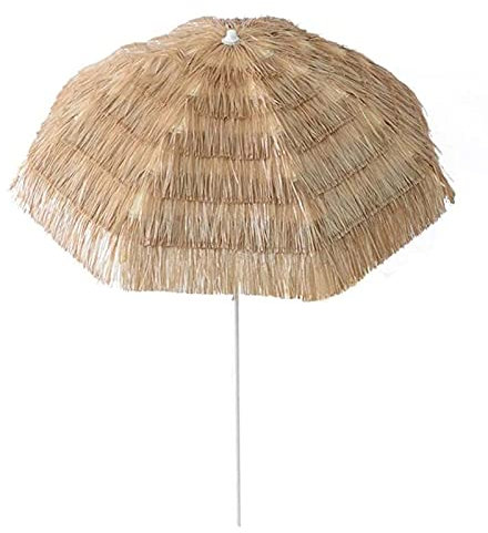 ARDZLALS Sombrilla de Paja de 1,6 m/5,5 pies, sombrilla de Playa Hawaiana, sombrilla de Patio, césped sintético, protección Solar, Impermeable, protección UV, para jardín, terraza