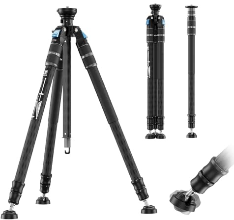 SIRUI SVS60 Carbonfaser-Videostativ 164 cm, Rapid System mit Schnellhöhenverstellung, modular als Schulterstativ Einbeinstativ nutzbar, 8 kg Traglast, kompakt für Reise