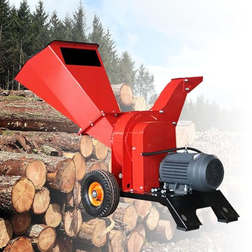 Electric Garden Wood Shredder, 3000W Power with 8 Blades for Quick Material Discharge, Ideal for Efficient Yard Waste Management