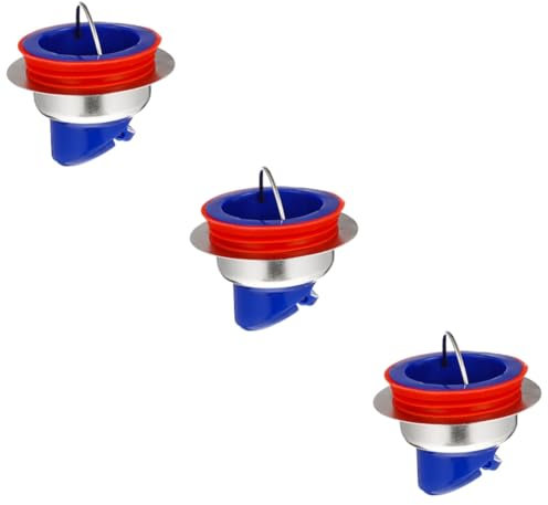 DIYEAH Lot De 3 Siphons De Sol Déodorants Anti-Refoulement Filtre D'Égout De Salle De Bain Couvercle Anti-Odeurs Siphon De Sol De Siphon De Sol Anti-Odeurs Bleu Acier