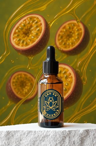 Huile de Chanvre Premium 20% Pressée à Froid | Huile de Graines de Chanvre Sativa | Formule Naturelle | Made in France | Soin Relaxant Corps et Massage | 10ml (20%) (Goût Fruit de la passion)