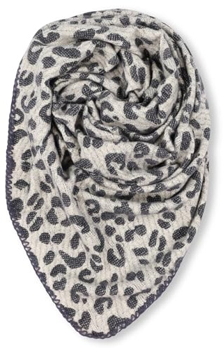 malito - Damen Modeschal - weicher Dreiecksschal Unifarben & Leo Print - langer flauschiger XXL Winterschal S601