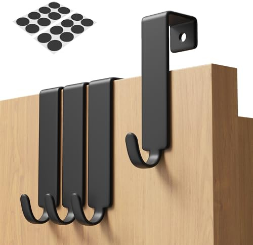 GRANNY SAYS Türhaken zum Einhängen - 4er Set, haken tür schwarz, Einzeln verwendbare Türaufhänger, schrankhaken zum einhängen mit hoher Tragkraf, türhaken außentür für alle gängigen Türen