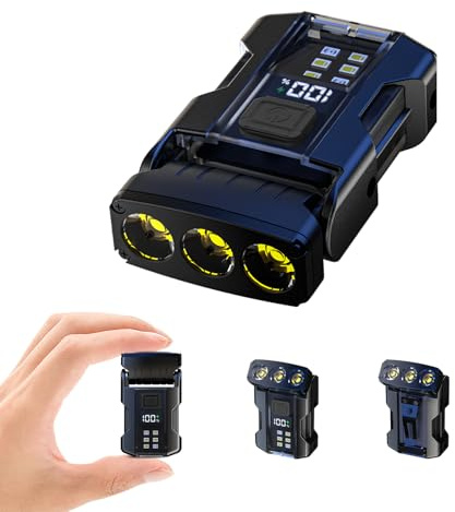 MAKDAK EDC Schlüsselanhänger Taschenlampe wiederaufladbar – Superhelle Mini LED Vollmetallgehäuse, 9 Modi,seitlicher Magnet,Clip-on für zum Camping, Wandern, Angeln, Gassi gehen, Notfälle(1er-Pack)