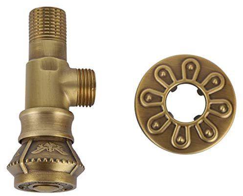 EIMSOAH Valvola di Arresto Ad Angolo in Stile Europeo Dal Design retrò per Tubo da Bagno con Soffione Doccia, Realizzata in Ottone