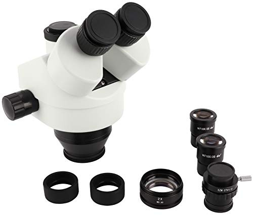 Ensemble d'oculaires de lentille de Microscope trinoculaire grossissement Zoom 7X 45X Accessoire de Microscope stéréo Haute résolution Ultra Grand Angle pour la Recherche en (avec Objectif 2.0X)