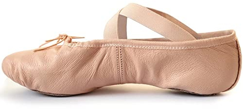 s.lemon Leather Ballet Shoes,Leather Split-Sole Yoga Ballerina Dance Slipper Ballet Shoe Pink 38