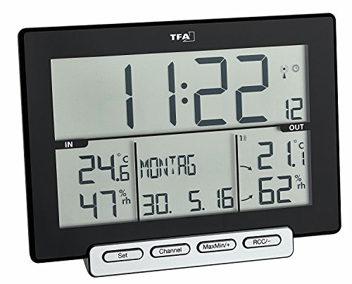 TFA Dostmann Funk-Thermometer Hygrometer Trinity 30.3058.01 (schwarz mit Batterien)