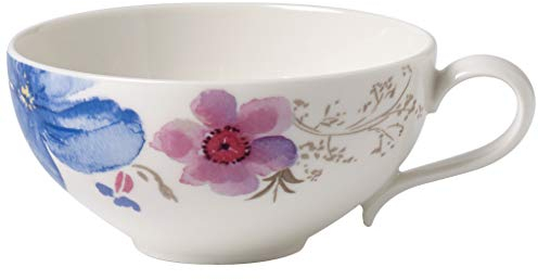 Villeroy & Boch Mariefleur Gris Basic Tasse à thé, 240 ml, Hauteur : 5 cm, Porcelaine Premium, Blanc/Multicolore