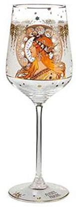 Goebel Weinglas Artis Orbis Sternzeichen von Alphonse Mucha aus Glas, Größe: 8.5x8.5x25 cm, 66-926-64-1, Bunt