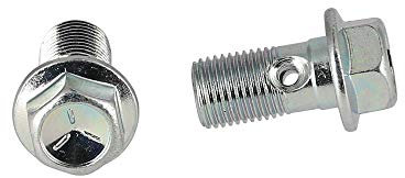 SFW Set: 2x Hohlschraube zur Bremsleitung, verzinkt, M10x1, Länge 19mm, SW12 - Simson S53, S83, SR50, SR80
