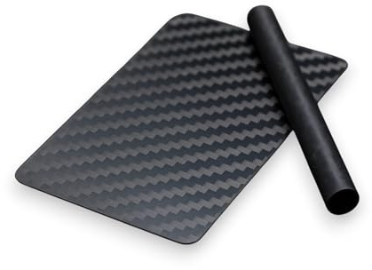 M&M Smartek Carbonfaser-Karte mit Carbon-Röhrchen | Set aus echter Kohlefaser mit stabiler Karte und leichtem Röhrchen; glatte Flächen sind abwischbar und mehrfach nutzbar.