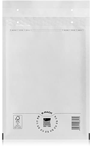 G7 100 St. Luftpolstertaschen Luftpolsterversandtaschen E-PACK G/7 Weiß 250×350 Luftpolsterumschläge