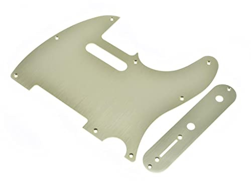 Dopro Tele-Schlagbrett aus Metall, Aluminium, eloxiert, 8 Löcher, mit Metallsteuerplatte und Schrauben, für amerikanische/mexikanische Telecaster, Gold