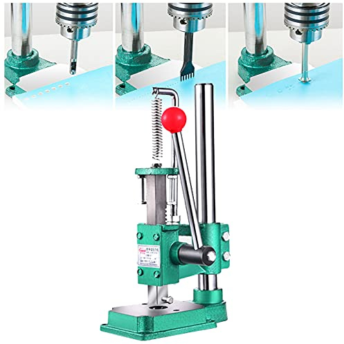 BOSUGE Desktop-Handstanzmaschine Lederlocher Multifunktions-Handpressen-Stanzwerkzeuge zum Crimpen, Formen, Schneiden, Verdrehen für Verschiedene Branchen, Versorgungsdruck: 160 kg / 320 kg