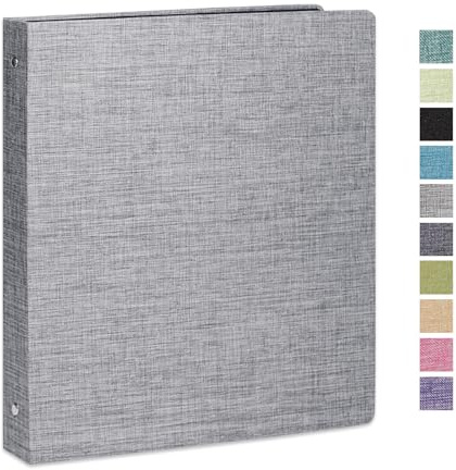Cherrich 3 Ring Binder 1 Inch for 8.5 x 11 Paper, Planner Binder with Linen Hardcover and 2 Interior Pockets Paper for Organization of School, Business and Home