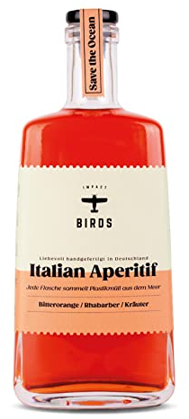 BIRDS Italian Aperitif - 15% Vol Ideal für italienischen Spritz mit Prosecco Premium Aperitivo mit Bitter Orange, Rhabarber und Kräuter (1 x 0,5l)