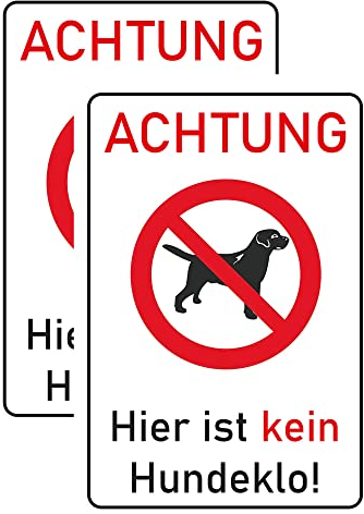 INDIGOS UG - Schilder - 400x300 mm - Schild 2 Stück XL - Kein Hundeklo - Hartschaumplatte - für Garage, Hotel, Parkplatz, Schule, Carport, Firma