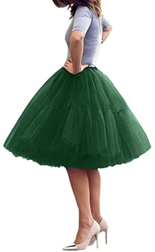Tüllrock Damen Länge Retro 50er Rockabilly Rock Hohe Taille Tutu Rock Petticoat Unterrock Ballett Blase Petticoat Tuturock Tütü Minirock Reifrock Kleid Tüll Underskirt in Viele