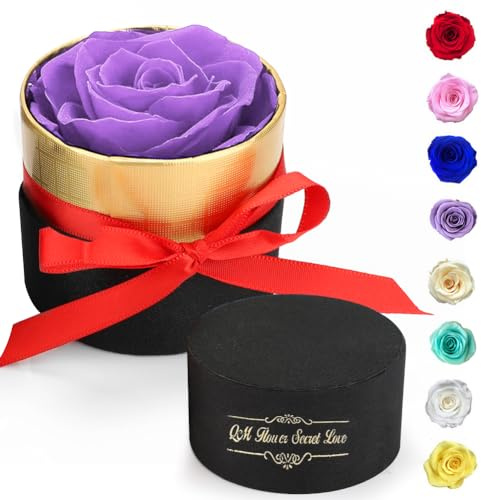 RANJIMA Ewige Rose Geschenke für Frauen, Valentinstag Rosen Geschenke für Sie, Infinity Rose in Geschenkbox für Frauen zum Geburtstag Hochzeitstag Jahrestag, Konservierte Blumen Geschenk Valentinstag