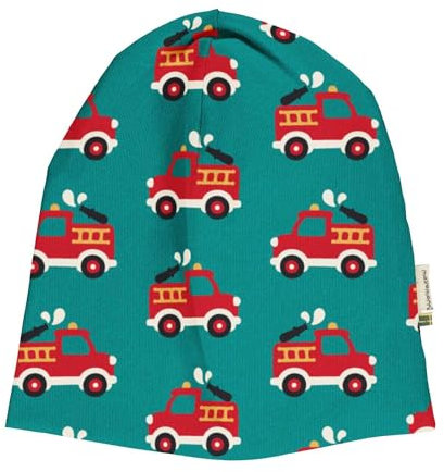 Maxomorra Kinder Beanie Mütze Feuerwehr Hat Sweat FIRE Truck in grün(59-61)