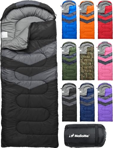 MalloMe Schlafsack für Erwachsene und Kinder, Winter, Sommer, Frühling, Herbst – Daunen für 1 Person – wasserdicht, Schlafsack, Damping und Wandern – ultraleichter Schlafsack, kompakt