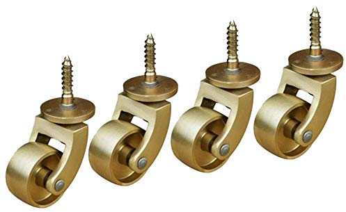 Castor Räder Messingräder Vintage Möbelrollen M6 Lenkrollen for Stuhl/Büro 360 Grad 32 mm 4er-Set