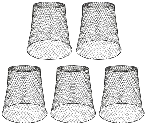 Walopola 5 Stück Hühnerdraht-Glocke, Pflanzenschutz, Pflanzenschutz vor Tieren, schwarze Metall-Gartenglocke, Hühnerdraht, Schutzkorb für Kaninchen, Huhn