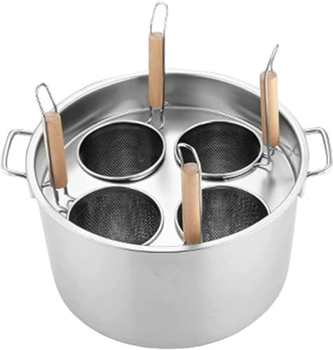 BTURYT Topf, Multifunktionaler Topf Edelstahl Pasta Topf Mit Filter, Satz Von Einsätzen Für Pasta Herd Mit 3/4/5 Löchern, Topf Für Pasta Mit Colin Deckel, Topf