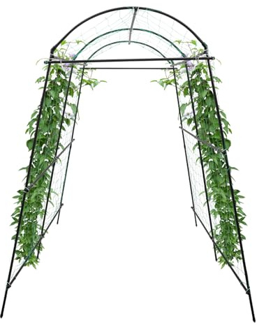 Rankgitter für Kletterpflanzen,Gartentunnel Spalier, Spalier,Erbsen, 1.15 * 1.83 * 2.3 m, für Garten, Gurken, Rostfreies Metall, Topfpflanze, Kletterstütze
