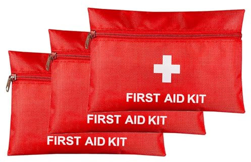 Botiquin de Primeros Auxilios,3 PCS Kits de Supervivencia de Emergencia Primeros Auxilios Portátil Bolsa para Viajes al Aire Libre Casa(Sólo Bolsa)