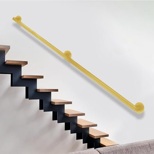 Treppengeländer-Stützsatz für Treppenhandläufe, rutschfeste Treppenhandläufe zur Wandmontage, führen direkt für Treppenhaus, Matte Metallstützstange(100cm)