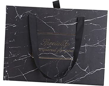 WATIIFUFU 1stück Tragbare Geschenkbox Mit Marmor-muster Schwarz Praktische Verpackung Für Feste Und Mit Einzigartigem Design Und Einfacher Handhabung