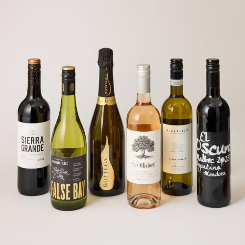 Vino Coco Six of the Best 6 Bottle Mixed Case Wine Gift Set including Bottega Prosecco | Malbec, Grenache Rosé, Sauvignon Blanc, Bottega Prosecco, Pinot Grigio & Merlot | 6x750ml Bottles