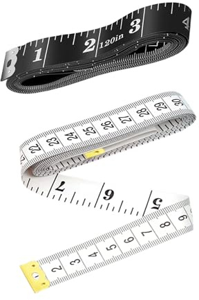 HUAHAITGCH Maßband, Körpermaß, 300 cm, Schwarz und Weiß | Flexibles Maßband mit Doppelskala, weiches Maßband zum Nähen, Stoffmessung, Bastellineal, Gewichtsverlust-Messung