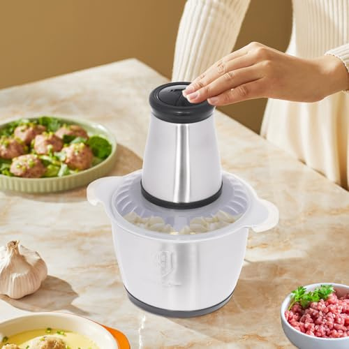 Picadora de verduras para cocina, cortador de cebolla, 3 L, multi y universal, batidora eléctrica, pequeño molinillo de alimentos para carne, alimentos para bebés, frutas con cuenco