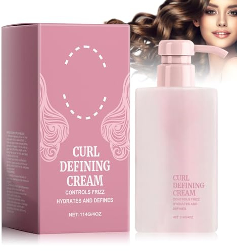 Curl Defining Cream, Curl Cream für Lockiges Welliges Haar, Anti Frizz, Moisturizing, Definiert Welliges Haar,Natürliche feuchtigkeitsspendende Lockencreme für Frauen und Männer
