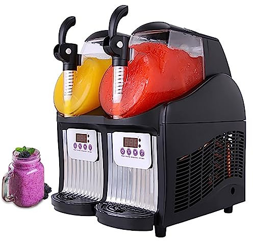 IUokLU Macchina per Ghiaccio Commerciale 5L 2 Serbatoi Macchina per Ghiaccio ghiacciato Macchina per Ghiaccio Portatile frullatore per frullati per Hotel Bar,