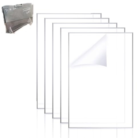 5 Stück Plexiglas Platten,A4 Acrylplatte Transparent 2mm Dick,Plexiglasscheibe,Acrylglas Platte,für Malerei,Bilderrahmen,Projektausstellung(29,7 x 21CM)