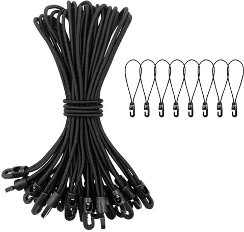25 Stück Spanngummi Mit Haken, Expander mit Haken 25 cm,Planenspanner Gummispanner mit Haken für Planen Camping Trampolin Zeltspanner Bungee Cords(Schwarz)
