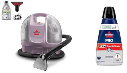 BISSELL Little Green Mini Portable Carpet and Upholstery Deep Cleaner, Limited Edition Color Dusk Pink, 4075L Professional Spot and Stain + Oxy Portable Machine Formula