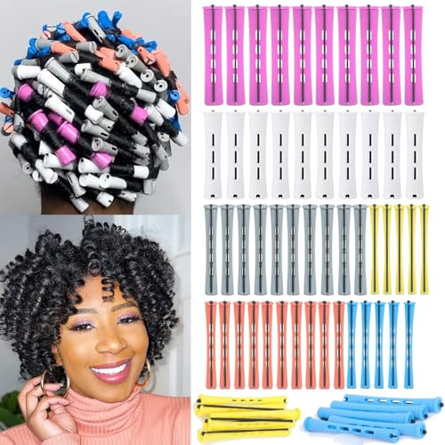 60 Pcs Hair Perm Rods Set 6 Sizes Perm Rods For Long Short Hair,Plastic Cold Wave Rollers For Hairdressing Hair Styling Tools